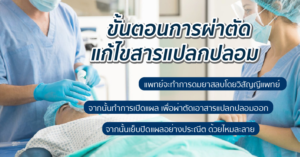 ขั้นตอนการผ่าตัดแก้ไขสารแปลกปลอม